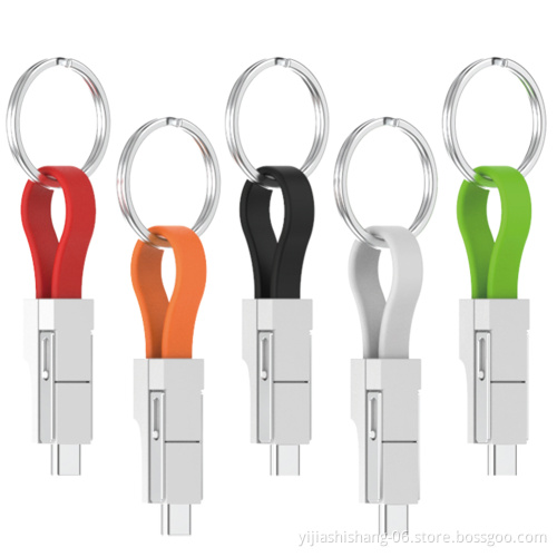 Yijiashishang New KeyChain 3 In 1 Data Cable Usb Design Magnetic Mini Usb Charging Cable